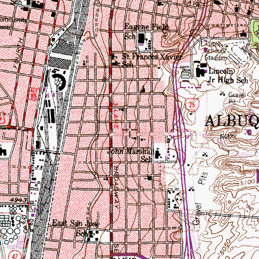 Topographic Map of Fred Calkins Park, NM