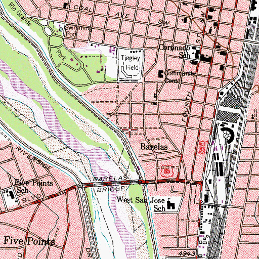 Topographic Map of Eddie Garcia Park, NM