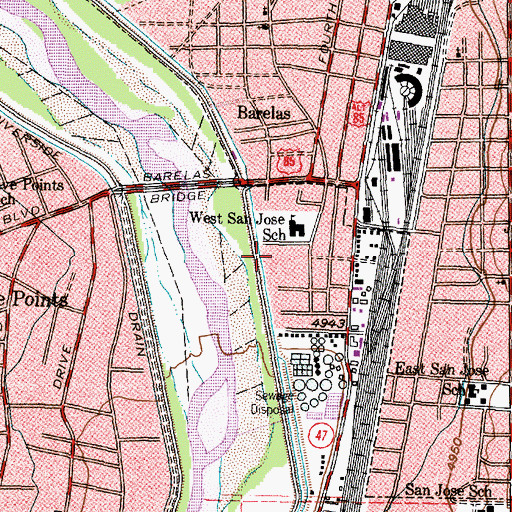 Topographic Map of Pete Padilla Park, NM