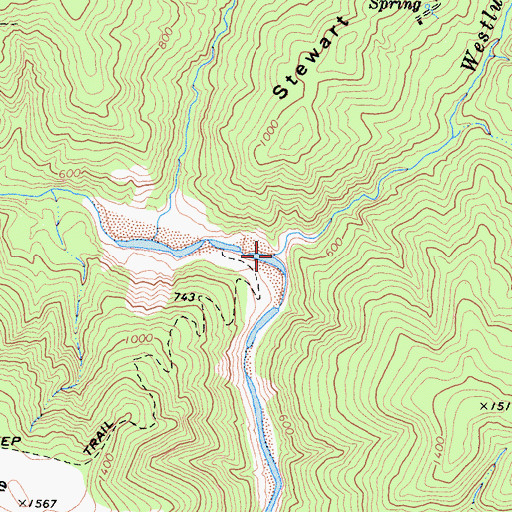 Topographic Map of Westlund Creek, CA