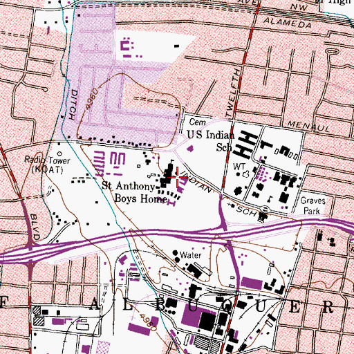 Topographic Map of School for Integrated Academics and Technologies Charter School, NM