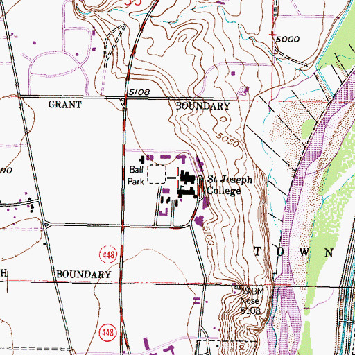 Topographic Map of Saint Pius X High School, NM
