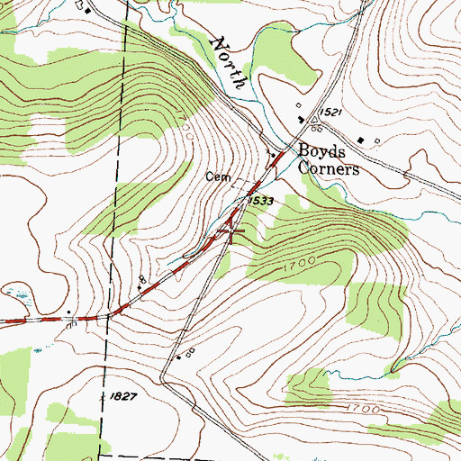 Topographic Map of Boyd School (historical), NY