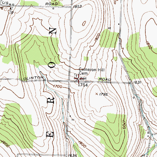 Topographic Map of Cameron Hill School (historical), NY