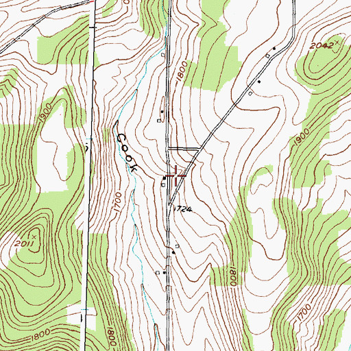 Topographic Map of Cook Hollow School (historical), NY