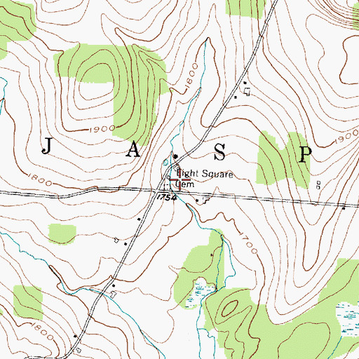 Topographic Map of Eight Square School (historical), NY