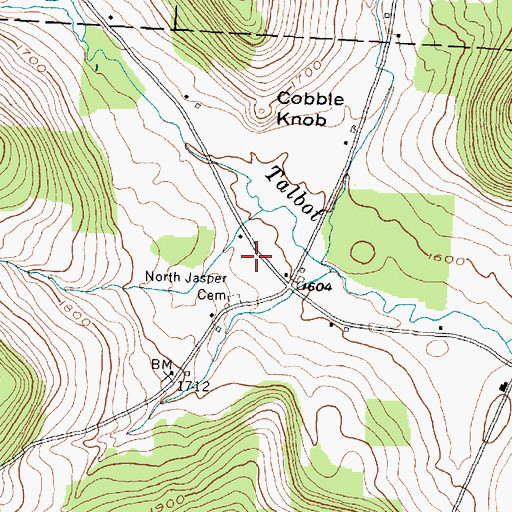 Topographic Map of North Jasper School (historical), NY