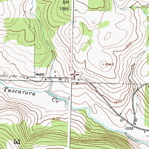 Topographic Map of Perry School (historical), NY