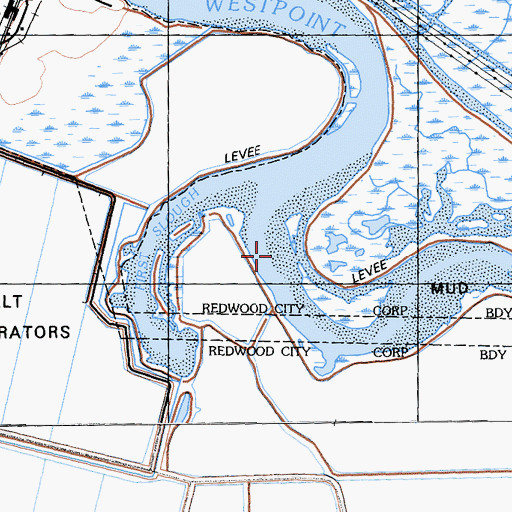 Topographic Map of Westpoint Slough, CA