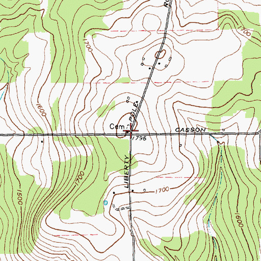 Topographic Map of Liberty Pole School (historical), NY