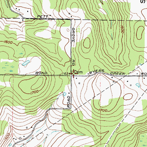 Topographic Map of Pettigrove School (historical), NY