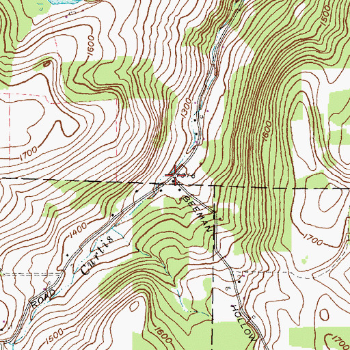 Topographic Map of Town Line School (historical), NY