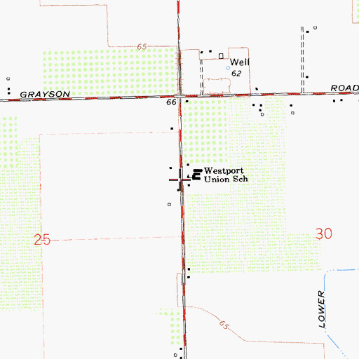 Topographic Map of Westport Elementary School, CA