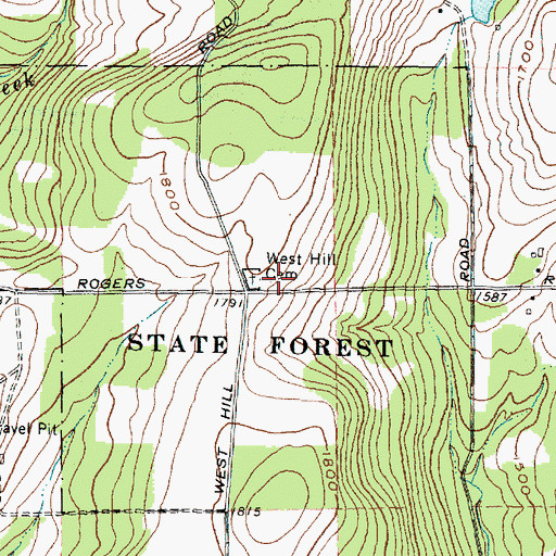 Topographic Map of West Hill School (historical), NY