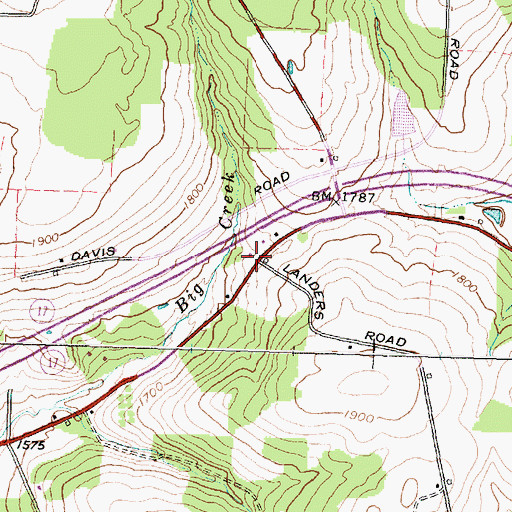 Topographic Map of Bacon School (historical), NY