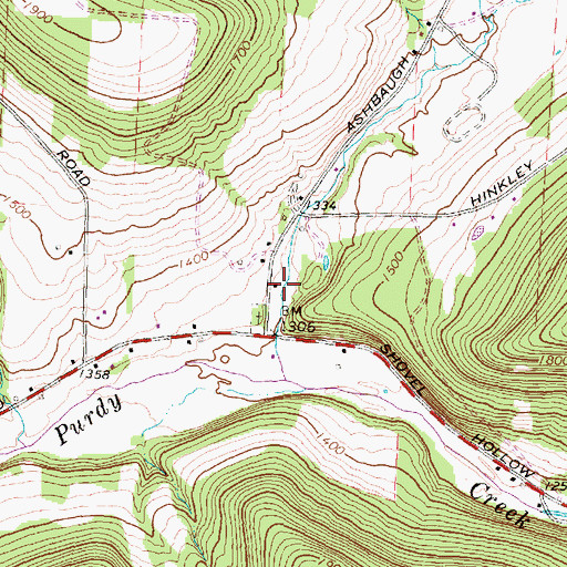 Topographic Map of Edgewood School (historical), NY