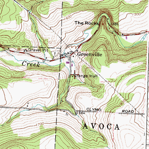 Topographic Map of Greenville School (historical), NY