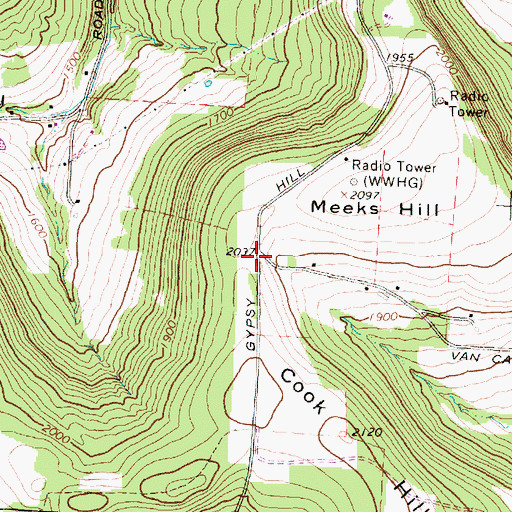 Topographic Map of Meeks School (historical), NY