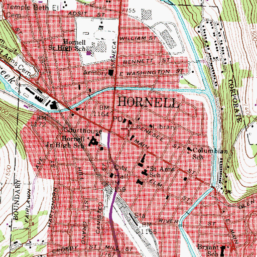 Topographic Map of Temple Beth - El, NY