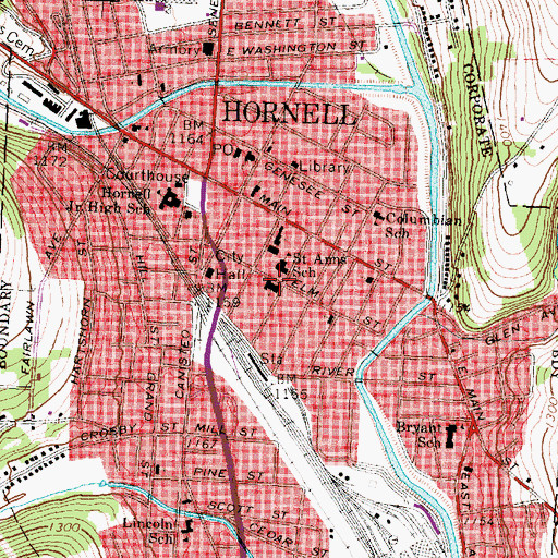 Topographic Map of Saint Ann's Roman Catholic Church, NY