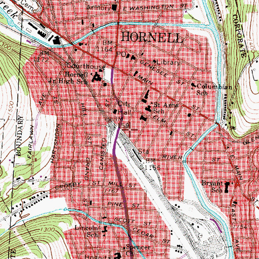 Topographic Map of Erie Building, NY
