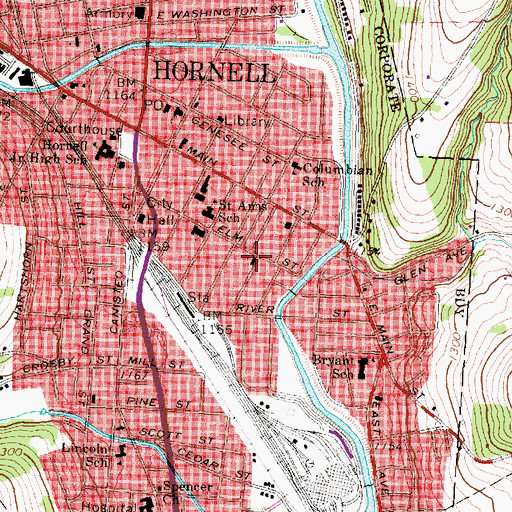 Topographic Map of Saint Paul's Evangelical Lutheran Church, NY