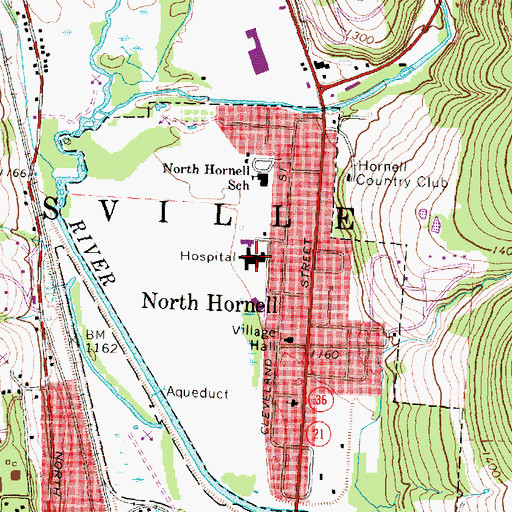 Topographic Map of Bethesda Community Hospital (historical), NY