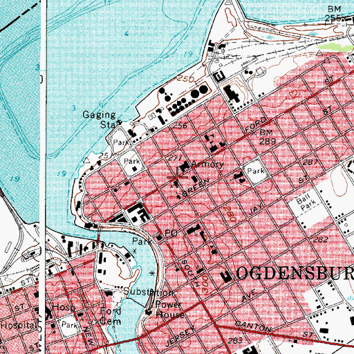 Topographic Map of First Presbyterian Church, NY