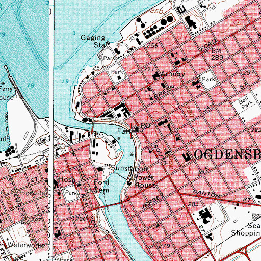 Topographic Map of Crescent Park, NY
