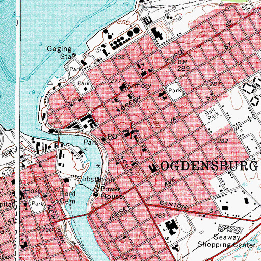 Topographic Map of Saint John's Episcopal Church, NY