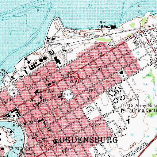 Topographic Map of Saint Peter's Parochial School, NY