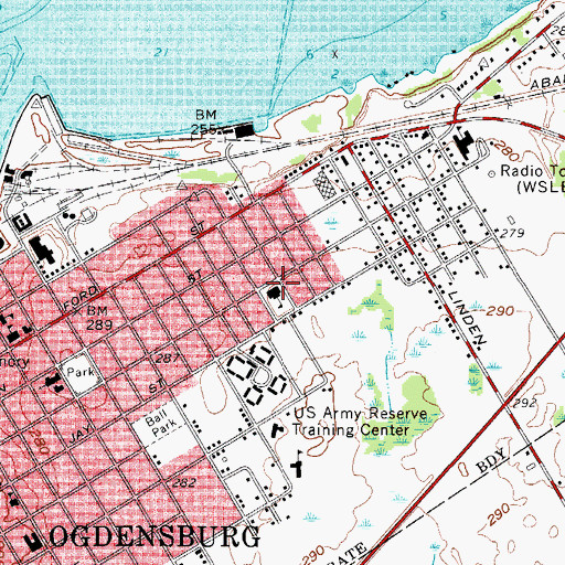 Topographic Map of Lincoln Elementary School, NY