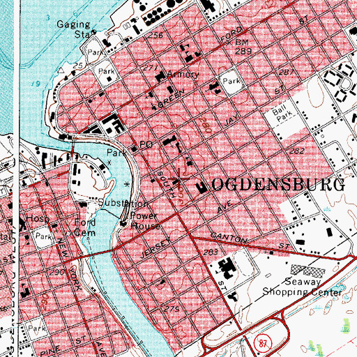 Topographic Map of First Methodist Church, NY