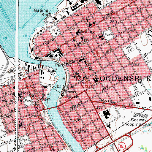 Topographic Map of First Baptist Church, NY