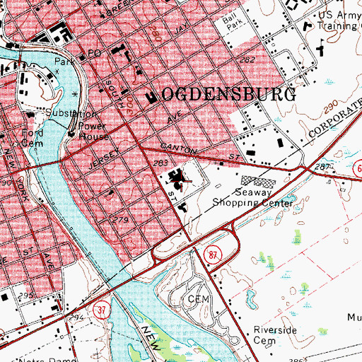 Topographic Map of Helen Hall Academy, NY