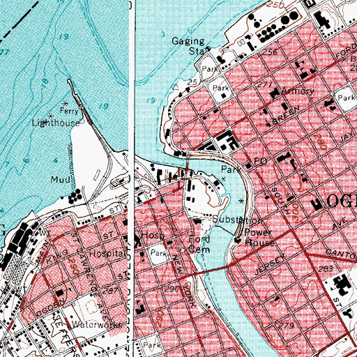 Topographic Map of Ogdensburg Fire Station Number 2, NY