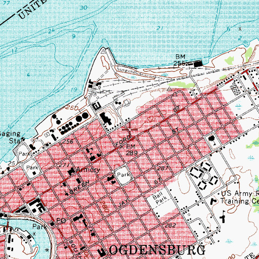 Topographic Map of Ogdensburg Fire Station Number 4, NY