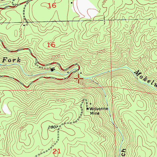 Topographic Map of Wet Gulch, CA