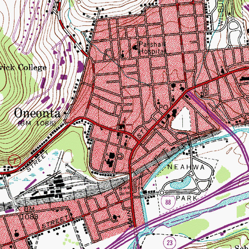 Topographic Map of First United Methodist Church, NY