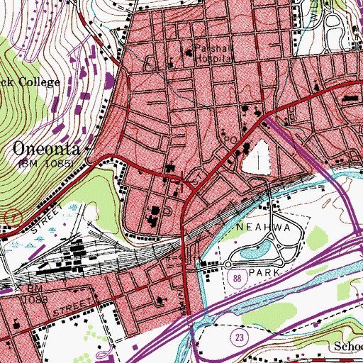 Topographic Map of First Church of Christ Scientist, NY