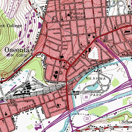 Topographic Map of Evangelical Lutheran Church of the Atonement, NY