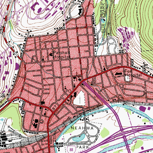 Topographic Map of Saint Mary's Parochial School, NY