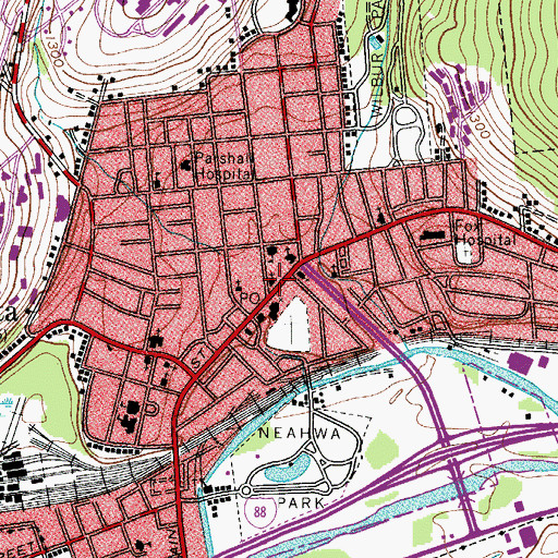 Topographic Map of Saint James Episcopal Church, NY