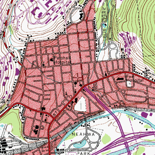 Topographic Map of Saint Mary's Roman Catholic Church, NY