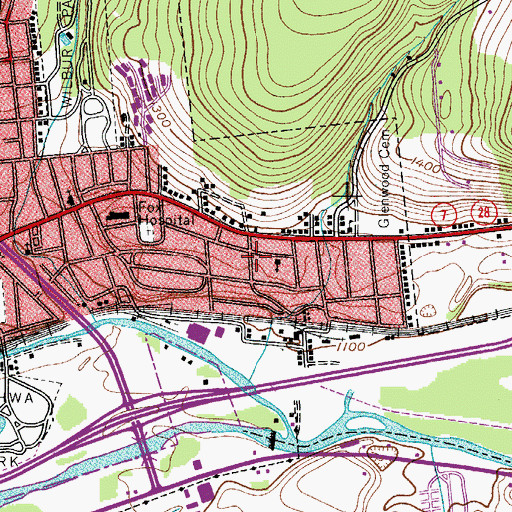 Topographic Map of Valleyview Elementary School, NY
