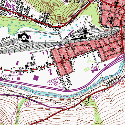 Topographic Map of River Street Baptist Church, NY