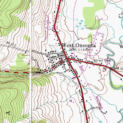 Topographic Map of West Oneonta Baptist Church, NY