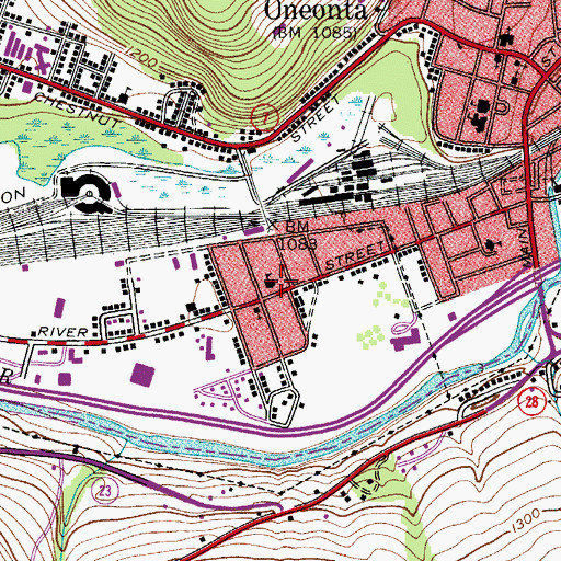 Topographic Map of River Street Public School (historical), NY