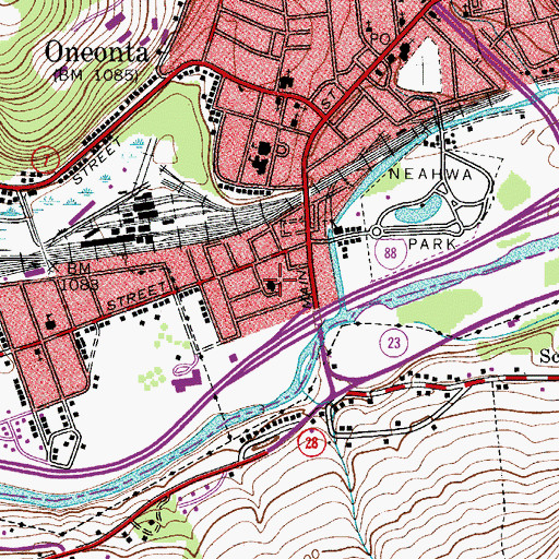 Topographic Map of Mitchell School (historical), NY
