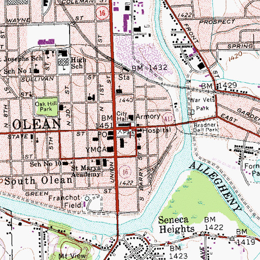 Topographic Map of Lincoln Park, NY